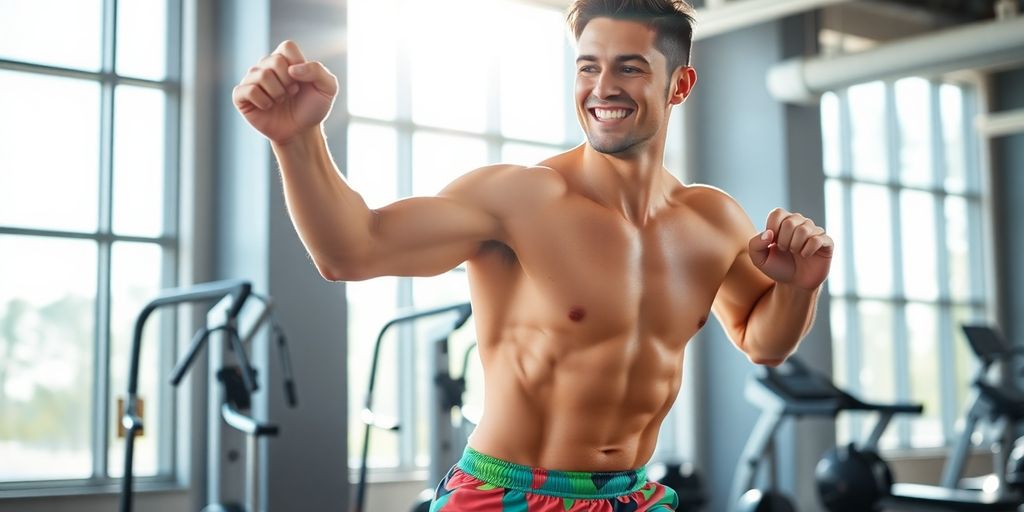 Person exercising with vibrant, dynamic energy.